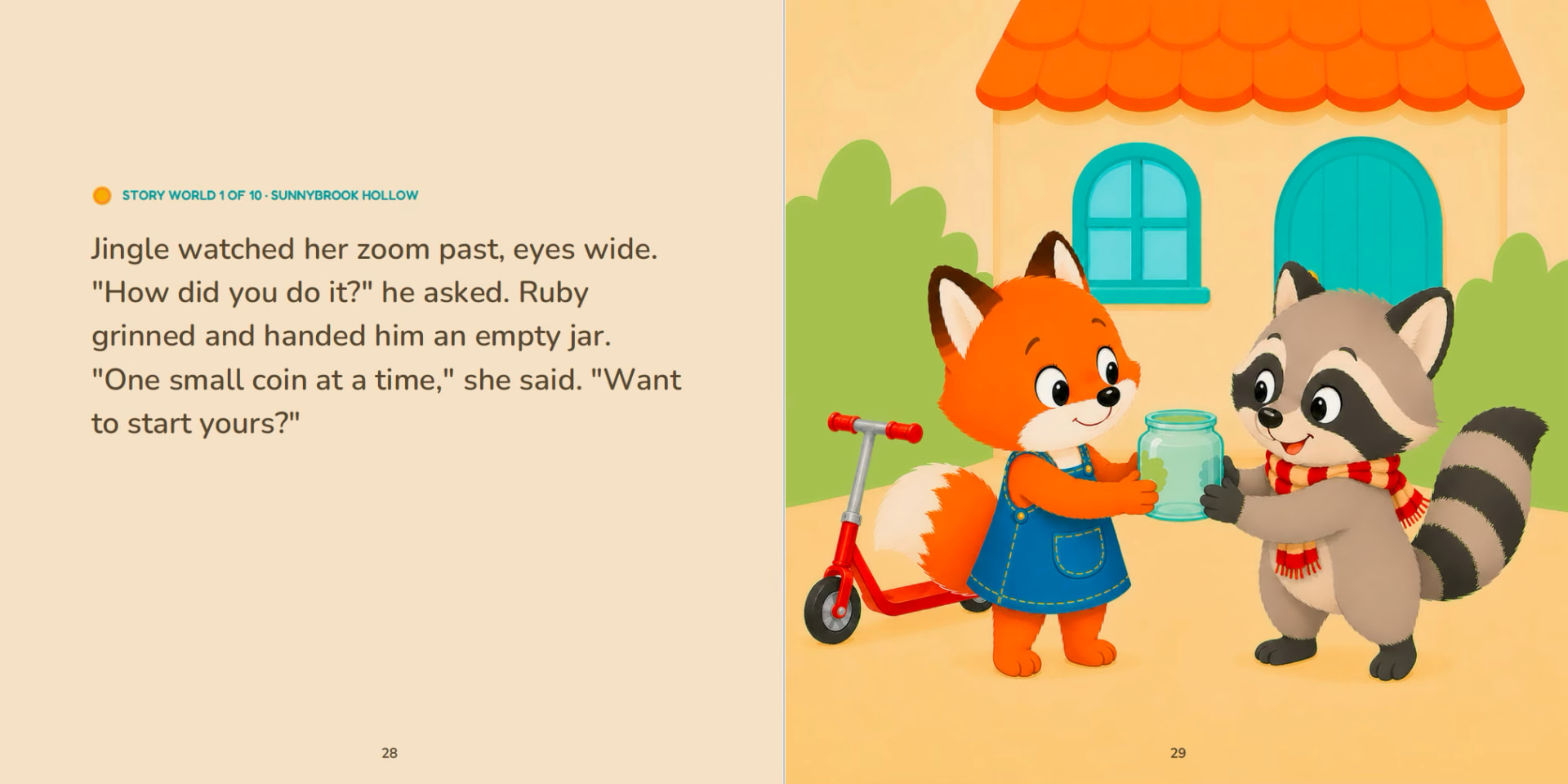 Sample spread from Ruby and the Wishing Jar